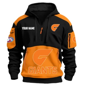 GWS Giants Australian Football League Exclusive Logo Hoodie Half Zipper HOAFL190525A01GWS - Orange