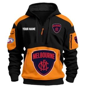 Melbourne Demons Australian Football League Exclusive Logo Hoodie Half Zipper HOAFL190525A01MELB - Orange