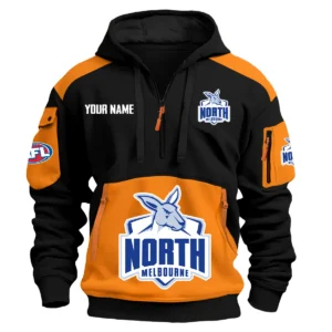 North Melbourne Kangaroos Australian Football League Exclusive Logo Hoodie Half Zipper HOAFL190525A01NMFC - Orange
