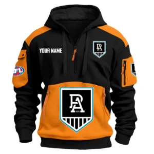 Port Adelaide Power Australian Football League Exclusive Logo Hoodie Half Zipper HOAFL190525A01PORT - Orange