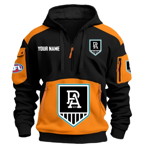 Port Adelaide Power Australian Football League Exclusive Logo Hoodie Half Zipper HOAFL190525A01PORT - Orange