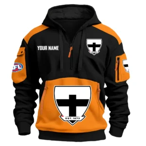 St Kilda Saints Australian Football League Exclusive Logo Hoodie Half Zipper HOAFL190525A01STK - Orange