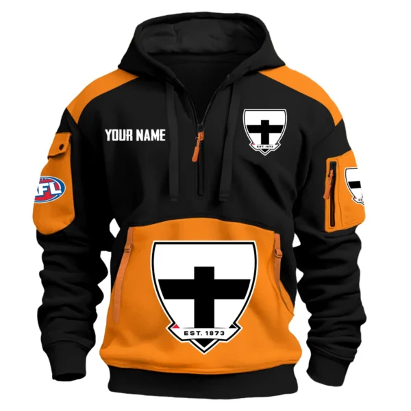 St Kilda Saints Australian Football League Exclusive Logo Hoodie Half Zipper HOAFL190525A01STK - Orange