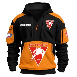 Sydney Swans Australian Football League Exclusive Logo Hoodie Half Zipper HOAFL190525A01SYD - Orange