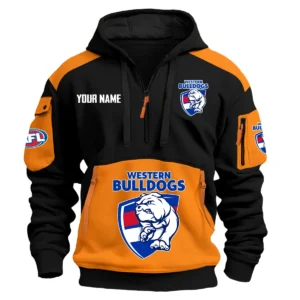 Western Bulldogs Australian Football League Exclusive Logo Hoodie Half Zipper HOAFL190525A01WB - Orange
