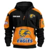 West Coast Eagles Australian Football League Exclusive Logo Hoodie Half Zipper HOAFL190525A01WCE - Orange