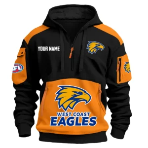 West Coast Eagles Australian Football League Exclusive Logo Hoodie Half Zipper HOAFL190525A01WCE - Orange