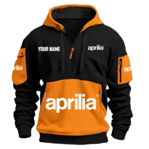 Aprilia Exclusive Logo Hoodie Half Zipper HOMOT090625A01AMHDF - Orange