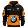 BMW Motorrad Exclusive Logo Hoodie Half Zipper HOMOT090625A01BMWHDF - Orange