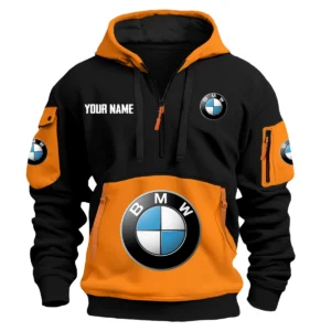 BMW Motorrad Exclusive Logo Hoodie Half Zipper HOMOT090625A01BMWHDF - Orange