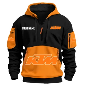 KTM Exclusive Logo Hoodie Half Zipper HOMOT090625A01KTMHDF - Orange