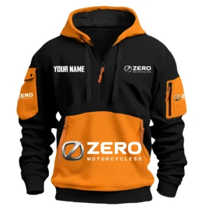 Zero Motorcycles Exclusive Logo Hoodie Half Zipper HOMOT090625A01ZERHDF - Orange