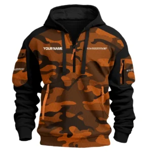 whittley boats Exclusive Logo Hoodie Half Zipper Fishing QTFS200525A3WHB - Orange