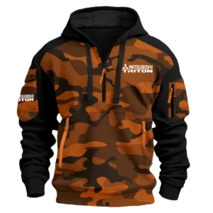 Mitsubishi Triton Exclusive Logo Hoodie Half Zipper Ute QTUT280525A1MT - Orange