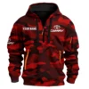Camry Exclusive Logo Fashion Hoodie Half Zip BLC11625A1CMR - Red