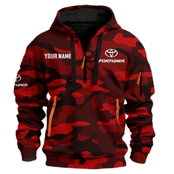 Fortuner Exclusive Logo Fashion Hoodie Half Zip BLC11625A1FTN - Red