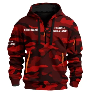 MU-X Exclusive Logo Fashion Hoodie Half Zip BLC11625A1MUX - Red