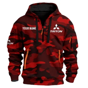 Triton Exclusive Logo Fashion Hoodie Half Zip BLC11625A1TRT - Red