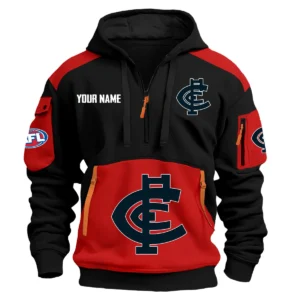 Carlton Blues Australian Football League Exclusive Logo Hoodie Half Zipper HOAFL190525A01CARL - Red