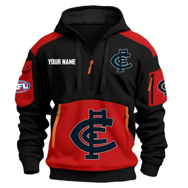 Carlton Blues Australian Football League Exclusive Logo Hoodie Half Zipper HOAFL190525A01CARL - Red