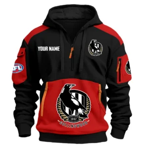 Collingwood Magpies Australian Football League Exclusive Logo Hoodie Half Zipper HOAFL190525A01COLL - Red