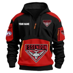 Essendon Bombers Australian Football League Exclusive Logo Hoodie Half Zipper HOAFL190525A01ESS - Red
