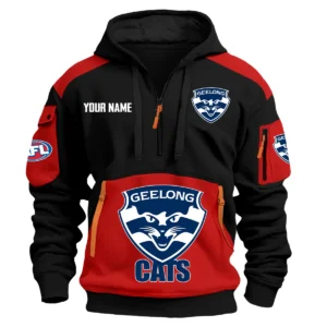 Geelong Cats Australian Football League Exclusive Logo Hoodie Half Zipper HOAFL190525A01GEEL - Red