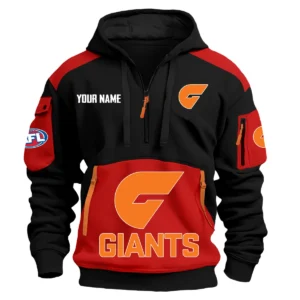 GWS Giants Australian Football League Exclusive Logo Hoodie Half Zipper HOAFL190525A01GWS - Red