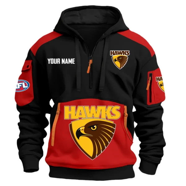 Hawthorn Hawks Australian Football League Exclusive Logo Hoodie Half Zipper HOAFL190525A01HAW - Red