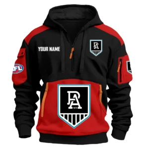 Port Adelaide Power Australian Football League Exclusive Logo Hoodie Half Zipper HOAFL190525A01PORT - Red