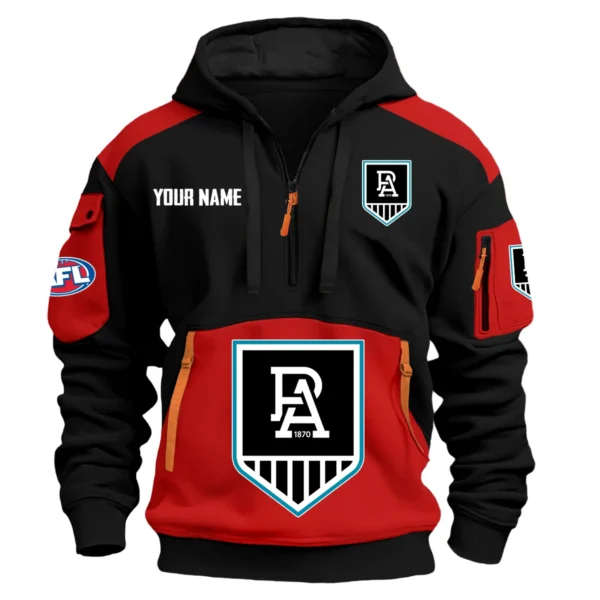 Port Adelaide Power Australian Football League Exclusive Logo Hoodie Half Zipper HOAFL190525A01PORT - Red