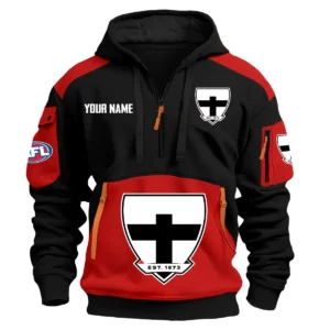St Kilda Saints Australian Football League Exclusive Logo Hoodie Half Zipper HOAFL190525A01STK - Red