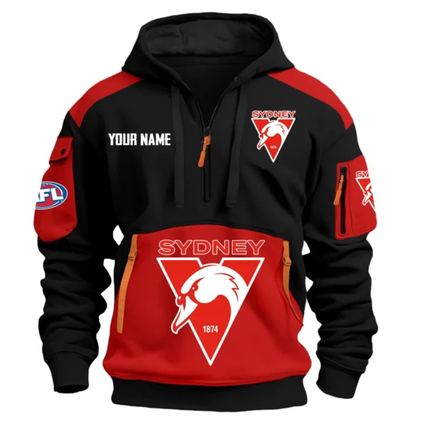 Sydney Swans Australian Football League Exclusive Logo Hoodie Half Zipper HOAFL190525A01SYD - Red