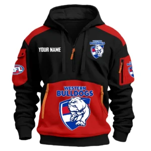 Western Bulldogs Australian Football League Exclusive Logo Hoodie Half Zipper HOAFL190525A01WB - Red