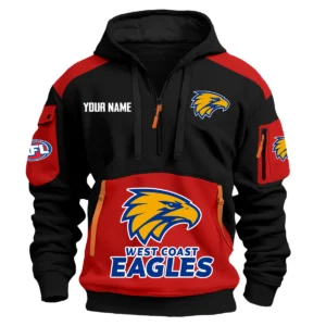 West Coast Eagles Australian Football League Exclusive Logo Hoodie Half Zipper HOAFL190525A01WCE - Red