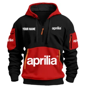 Aprilia Exclusive Logo Hoodie Half Zipper HOMOT090625A01AMHDF - Red