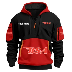 BSA Exclusive Logo Hoodie Half Zipper HOMOT090625A01BSAHDF - Red