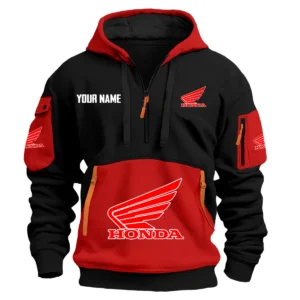 Honda Exclusive Logo Hoodie Half Zipper HOMOT090625A01HONHDF - Red