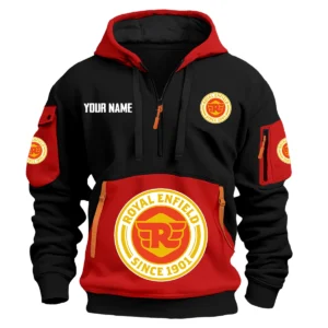 Royal Enfield Exclusive Logo Hoodie Half Zipper HOMOT090625A01ROYHDF - Red