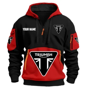 Triumph Exclusive Logo Hoodie Half Zipper HOMOT090625A01TRIHDF - Red