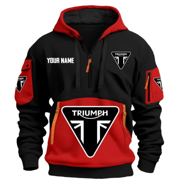 Triumph Exclusive Logo Hoodie Half Zipper HOMOT090625A01TRIHDF - Red