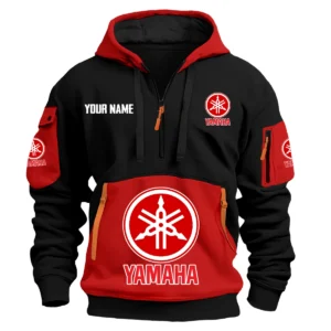 Yamaha Exclusive Logo Hoodie Half Zipper HOMOT090625A01YAMHDF - Red