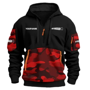 Stacer Exclusive Logo Hoodie Half Zipper Fishing QTFS200525A2STC - Red