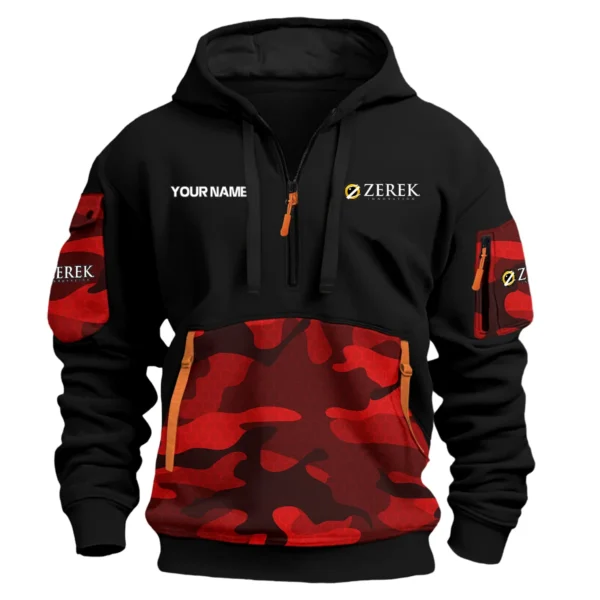 Zerek Innovation Exclusive Logo Hoodie Half Zipper Fishing QTFS200525A2ZI - Red
