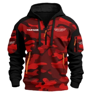 CruiseCraft Exclusive Logo Hoodie Half Zipper Fishing QTFS200525A3CCB - Red