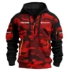 Mercury Marine Exclusive Logo Hoodie Half Zipper Fishing QTFS200525A3MCM - Red