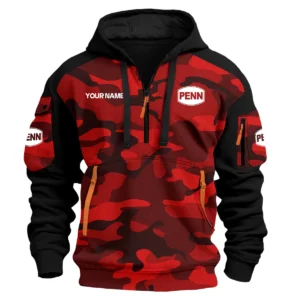 Penn Fishing Exclusive Logo Hoodie Half Zipper Fishing QTFS200525A3PES - Red