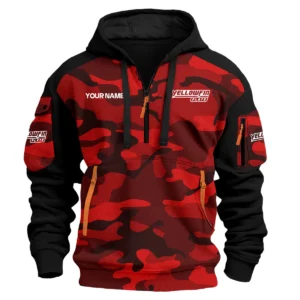 Yellowfin Plate Exclusive Logo Hoodie Half Zipper Fishing QTFS200525A3YPB - Red