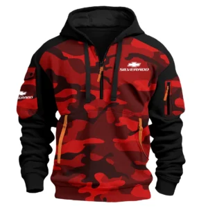 Chevrolet Silverado Exclusive Logo Hoodie Half Zipper Ute QTUT280525A1CS - Red