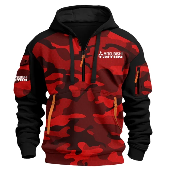 Mitsubishi Triton Exclusive Logo Hoodie Half Zipper Ute QTUT280525A1MT - Red